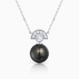 Gargantilla Brett de Perla de Tahití y Diamantes en Oro Blanco de 18 Kt