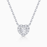 Ariadne Diamond Heart Necklace in 18k White Gold