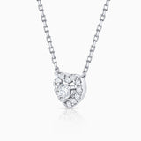 Ariadne Diamond Heart Necklace in 18k White Gold