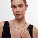 Gargantilla Midnight Rain de Zafiros y Diamantes en Oro Blanco de 18 Kt