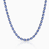 Gargantilla Midnight Rain de Zafiros y Diamantes en Oro Blanco de 18 Kt