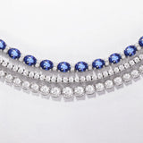 Gargantilla River de Diamantes en Oro Blanco de 18 Kt