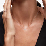 Rosette 0.25 ct Diamond Necklace in 18k White Gold