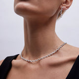 Willow Diamond Necklace in 18k White Gold