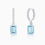 Amelie Aquamarine and Diamond Earrings in 18k White Gold