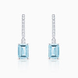 Amelie Aquamarine and Diamond Earrings in 18k White Gold