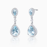 Clarissa Aquamarine and Diamond Earrings in 18k White Gold