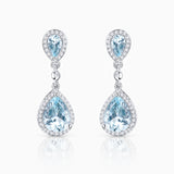 Clarissa Aquamarine and Diamond Earrings in 18k White Gold