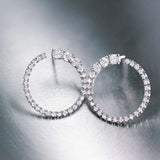Glam Diamonds Gradient Earrings in 18k White Gold