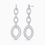Brincos de diamante Lauren em ouro branco 18K