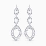 Brincos de diamante Lauren em ouro branco 18K