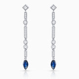 Brincos Marion de safira e diamante em ouro branco 18K