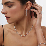 Regina Diamond Earrings in 18k White Gold