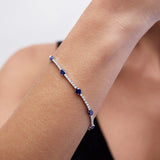 Giselle Sapphire and Diamond Bracelet in 18k White Gold