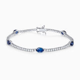 Giselle Sapphire and Diamond Bracelet in 18k White Gold