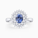 Sortija Blooms of Ceylon de Zafiro y Diamantes en Oro Blanco de 18 Kt
