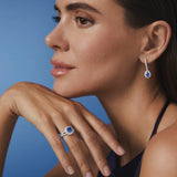Sortija Dreams of Ceylon de Zafiro Talla Cushion y Diamantes en Oro Blanco de 18 Kt