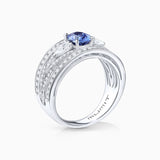 Queen of Ceylon Sapphire and Diamond Ring in 18k White Gold