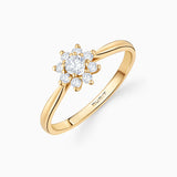 Rosette 0.34 ct Solitaire Diamond Ring in 18k Yellow Gold