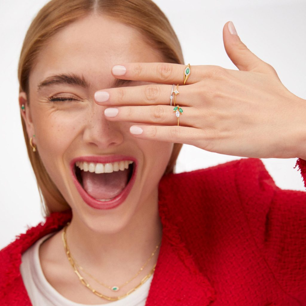 Filipa Diamond and Emerald Ring