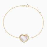 Pulsera Heart de Nácar en Oro Amarillo de 18 Kt