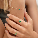 Pulseira Stud Colors com Esmeraldas em Ouro Amarelo 18 K