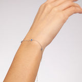 Pulseira Stud Colors com Safiras em Ouro Branco 18 Kt