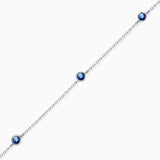 Pulseira Stud Colors com Safiras em Ouro Branco 18 Kt