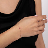 Pulseira Stud Colors Ruby em ouro rosa 18 K