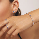 Pulsera Nina de Zafiros y Diamantes en Oro Blanco de 18 Kt