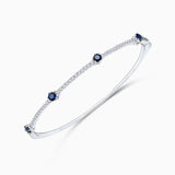 Pulsera Nina de Zafiros y Diamantes en Oro Blanco de 18 Kt