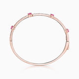 Pulseira Nina Rubi e Diamante em Ouro Rosa 18K
