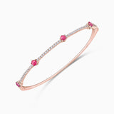 Pulseira Nina Rubi e Diamante em Ouro Rosa 18K