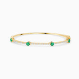 Pulseira Nina Esmeralda e Diamante em Ouro Amarelo 18K