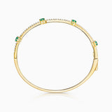 Pulseira Nina Esmeralda e Diamante em Ouro Amarelo 18K