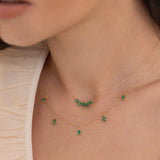 Gargantilha Tri-Marquise Emerald em ouro amarelo 18K