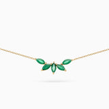 Gargantilha Tri-Marquise Emerald em ouro amarelo 18K