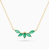 Gargantilha Tri-Marquise Emerald em ouro amarelo 18K
