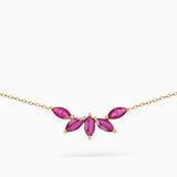 Gargantilla Tri-Marquise Rubí en Oro Amarillo de 18 Kt
