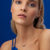 Tri-Marquise Sapphire Necklace in 18k Yellow Gold