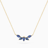 Tri-Marquise Sapphire Necklace in 18k Yellow Gold