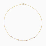 Gargantilha Mabi Blet Rhodolite e Pérola em Ouro Amarelo 18 K