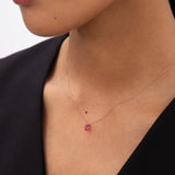 Gargantilha Oval Vertical Rubi em Ouro Rosa 18K