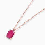 Gargantilha Oval Vertical Rubi em Ouro Rosa 18K