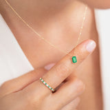 Gargantilha Baguette Esmeralda em Ouro Amarelo 18K