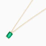 Gargantilha Baguette Esmeralda em Ouro Amarelo 18K