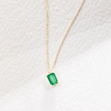 Gargantilha Baguette Esmeralda em Ouro Amarelo 18K
