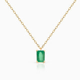 Gargantilha Baguette Esmeralda em Ouro Amarelo 18K