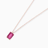 Gargantilha Baguette Ruby em ouro rosa 18K