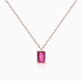 Gargantilha Baguette Ruby em ouro rosa 18K